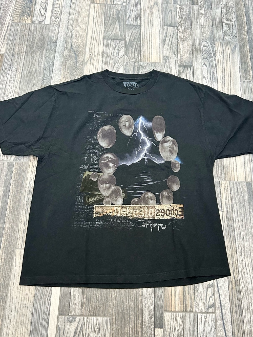 👁️Travis Scott Utopia Echoes Circus Maximus Tour T-Shirt Black Delresto Graphic